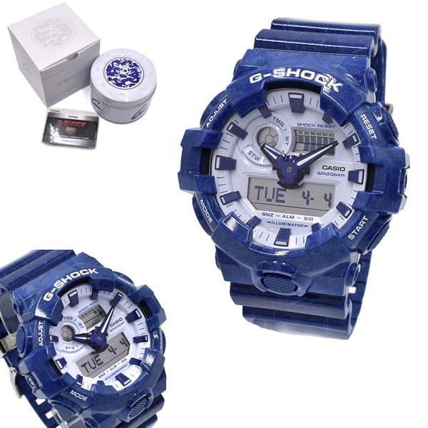 腕時計 G-SHOCK Gショック GA-700BWP-2A ANALOG-DIGITAL GA-700 SERIES 腕時計 ウォッチ メンズ ホワイト ブルー