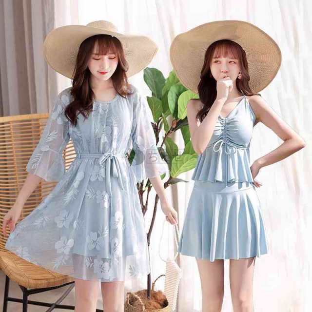 ぽっちゃり 水着 大きいサイズ レディース 水着 3点セット 水着セット 体型カバー 痩せる ビキニ 温泉 大人 水着 夏新作