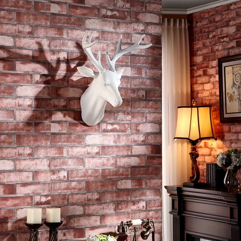 壁掛け インテリア 装飾品 鹿の頭 立派な角 室内インテリア 動物 アニマル 玄関 リビング ダイニング 白 黒 ホワイト ブラック