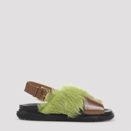 MARNI Women Sandals FBMS018101 P7614 ZP084 BROWN LIME