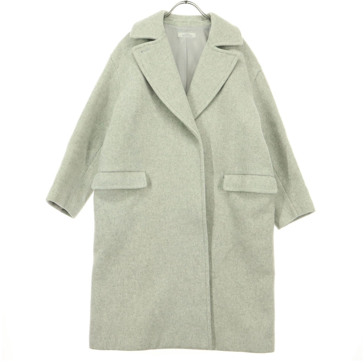 美品 relumeJOURNAL STANDARD レリュームジャーナルスタンダード 長袖 ウール チェスターコート 36 グレー レディース 古着