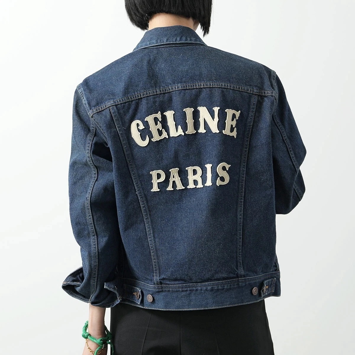 CELINE セリーヌ デニムジャケット RV0DX789D.CBF8 レディース トラッカージャケット ロイヤルインディゴ ウォッシュ ジージャン デニムブルー