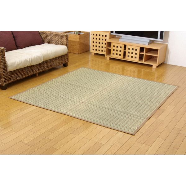 モダン い草 ラグマット/絨毯 (本間3畳 約191×286cm 長方形) 日本製 抗菌 防臭 調湿 消臭 掛川織 (リビング)