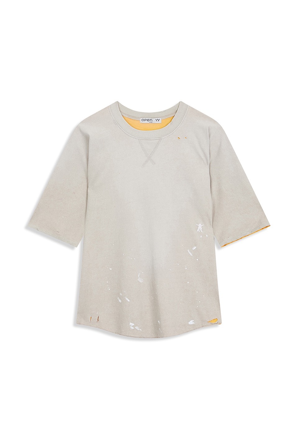 【OPEN Yy】 26SS WASHED PAINTER TEE : BEIGE