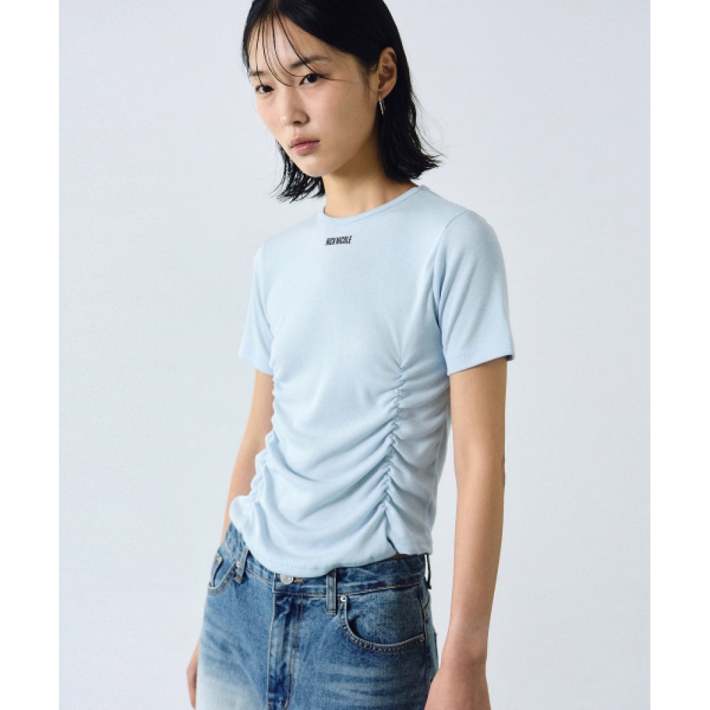 ニック&ニコールニコールシャーリングハーフトップ_スカイブルー