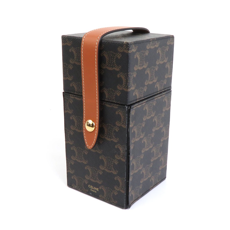 セリーヌ CELINE 香水ケース パフュームケース トリオンフ PVCコーティングキャンバス ブラウン レディース a0457