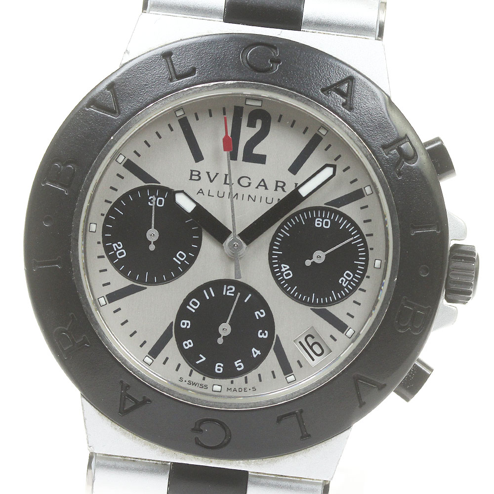 訳あり ブルガリ BVLGARI AC38TA アルミニウム クロノグラフ 自動巻き メンズ 箱・保証書付き_825290【中古】 135,200円
