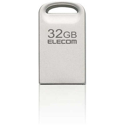 他サイト： エレコム　ELECOM　USBメモリ 32GB USB3.2(Gen1)/3.1(Gen1)/3.0/2.0 USB A 超小型 シルバー　MF-SU3A032GSVの商品画像