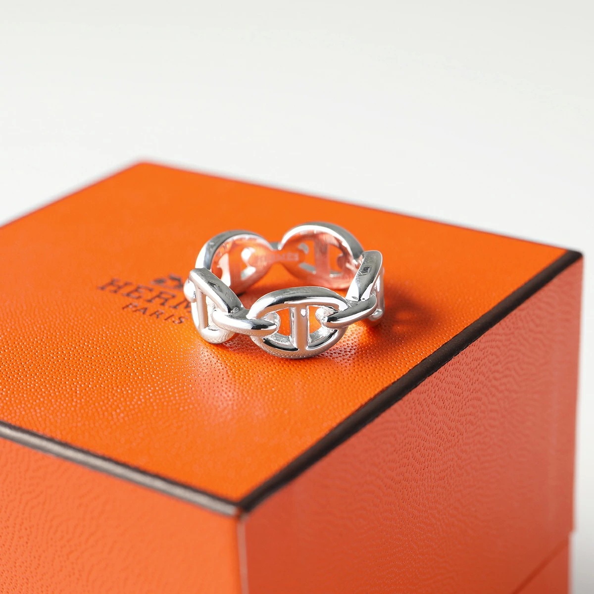 HERMES エルメス リング アンシェネ PM Enchainee Ring シェーヌダンクル H109507B メンズ アンカー チェーン 指輪 silver925 シルバー