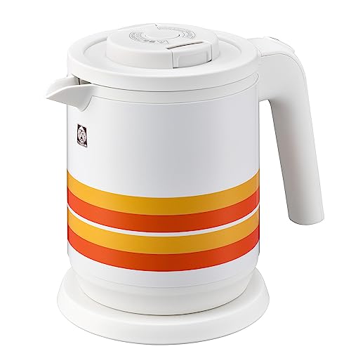 タイガー魔法瓶(TIGER) 蒸気レス電気ケトル 0.6L WEB 100周年記念モデル 復刻 レトロ柄 オレンジストライプ PCK-T060W