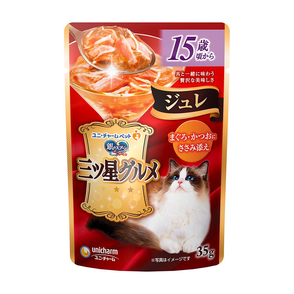 三ツ星グルメ　パウチ　ジュレ　１５歳頃から　まぐろ・かつおにささみ添え　３５ｇX１６０袋　ＣＲＣ35―20―55―40―00