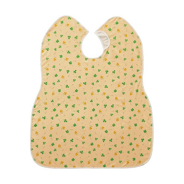 （まとめ）ピジョン 肩までおおえる食事エプロン クローバー 黄 1枚[x5セット]