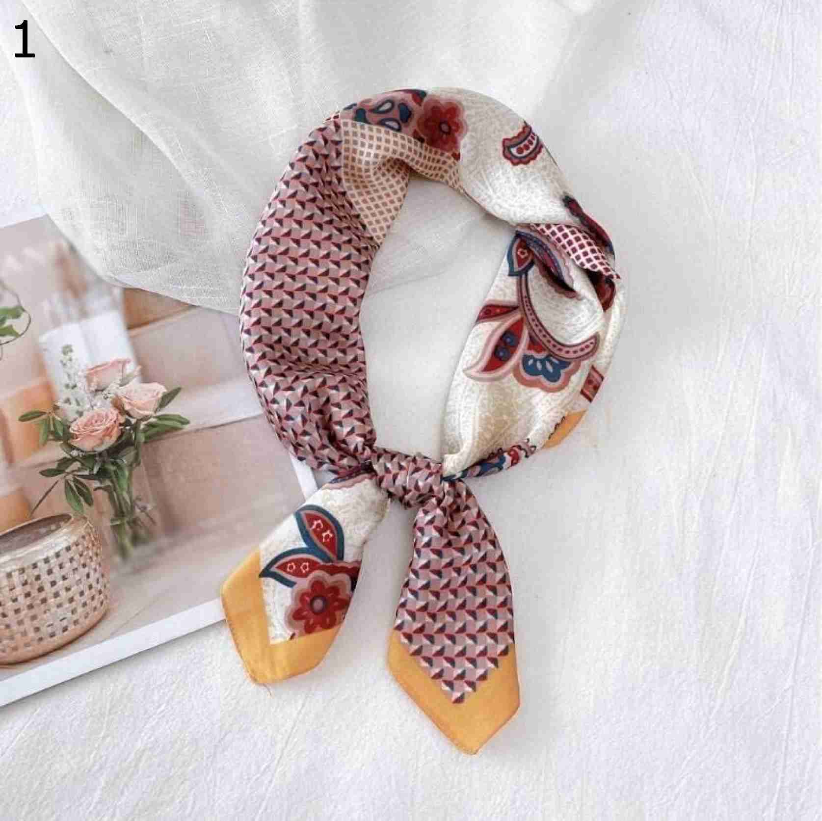 【20%OFFクーポン～】70x70cm 女性用ショール抽象的な幾何学プリント サテン スモール スクエア ラップ スカーフ 多機能 ポリエステル スカーフ スカーフ (Color : : Siz