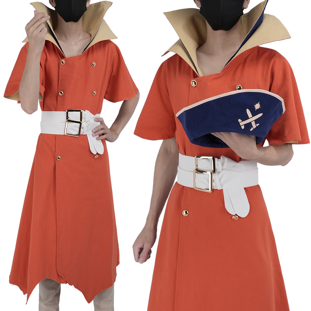 [2026 新作]HOLOUNCOSER Dr.STONE 七海龍水 コスプレ 衣装 船長コート ロングコート フルセット C服 仮装 ハロウィン アニメ