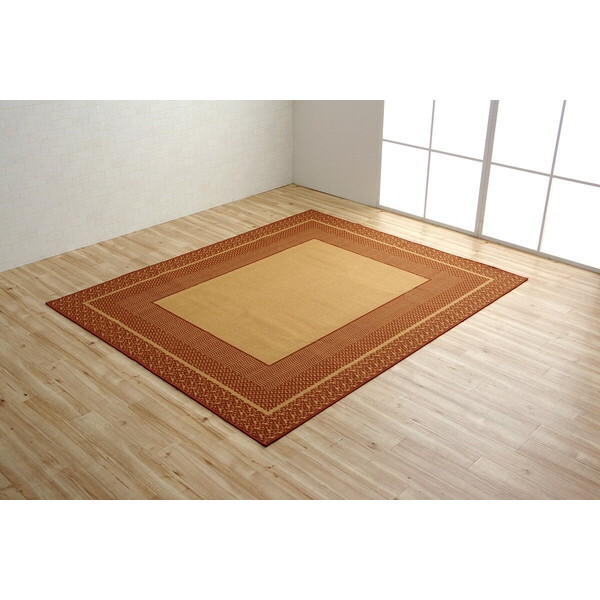 1340700061503 カントネ 正方形 BR 180×180 ブラウン ダイニングラグ メーカー直送