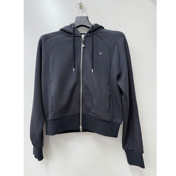 女性ルーズフィットモーダルメロウフード付きジップアップ QQ422OFTO1 BLK