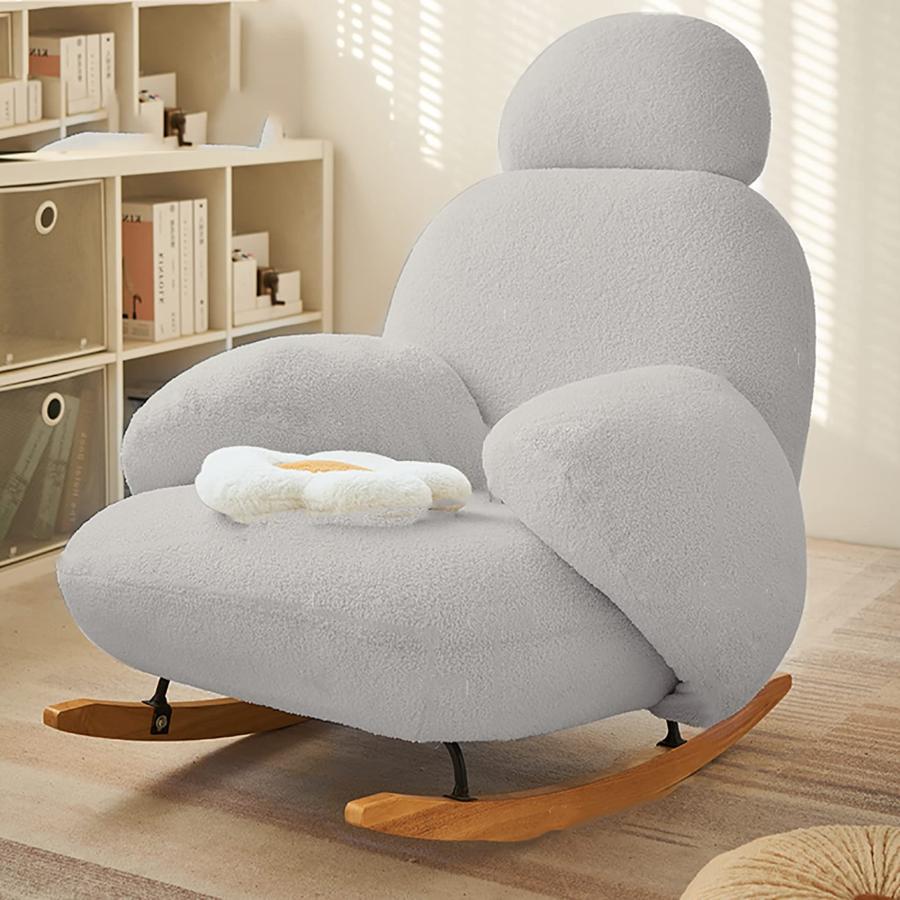 ロッキングチェア 1人掛け リラックスチェア 背もたれ42ギア調整可能 怠惰なラウンジチェア 300kg耐荷重 リビングルームの昼寝椅子 ラウンジチェア ソファチェア