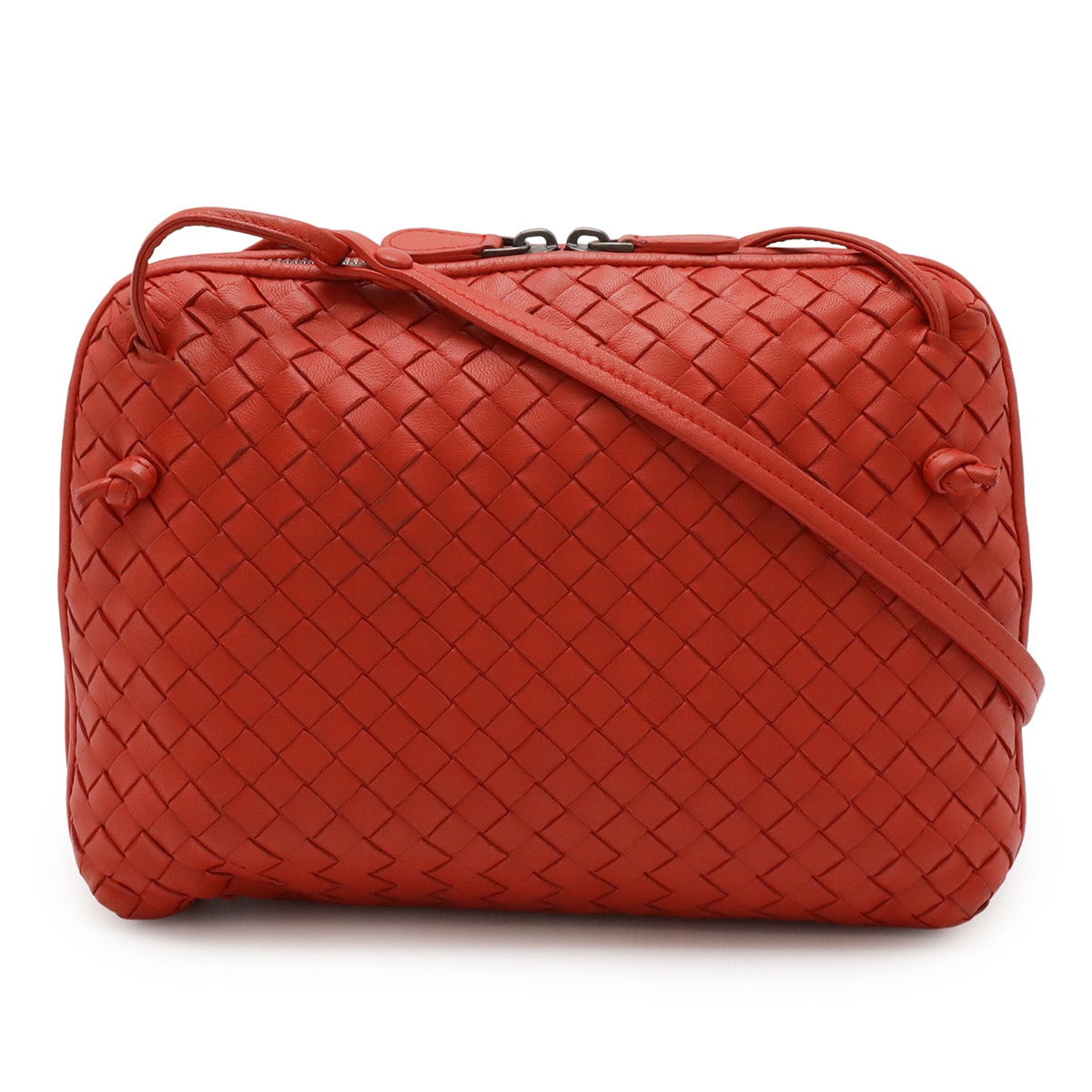 イントレチャート ポシェット ショルダーバッグ 斜め掛け レザー レッド 37,570円