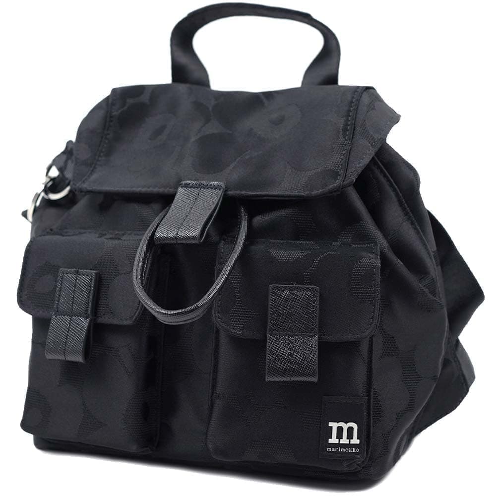 マリメッコ リュックサック バックパック Ｓ 小さめ ウニッコ柄 ブラック Everything Backpack S Unikko marimekko 092230-999