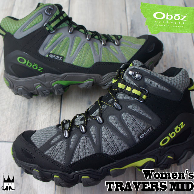 オボズ レディース トレッキングシューズ 21602 ウィメンズ トラバース ミッド ミッドカット アウトドア 登山 山登り ダークシャドウ グリーン