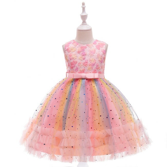 4色入荷110-150cm ミニドレス　シヨート丈 ミニ丈　ノースリーブ 袖なし キッズドレス　子供ドレス ワンピース　子供ワンピース　ワンピ　　女の子　ジュニア　ピアノ発表会　パーティー　七五三 0