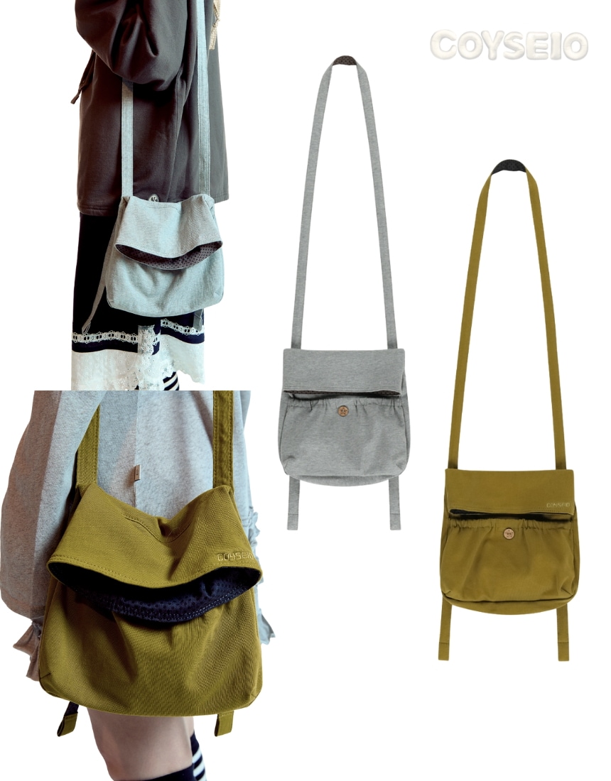 韓国限定 韓国人気 SNS流行 ファッショントレンドFOLDING SWEAT CROSS BAG (2色)