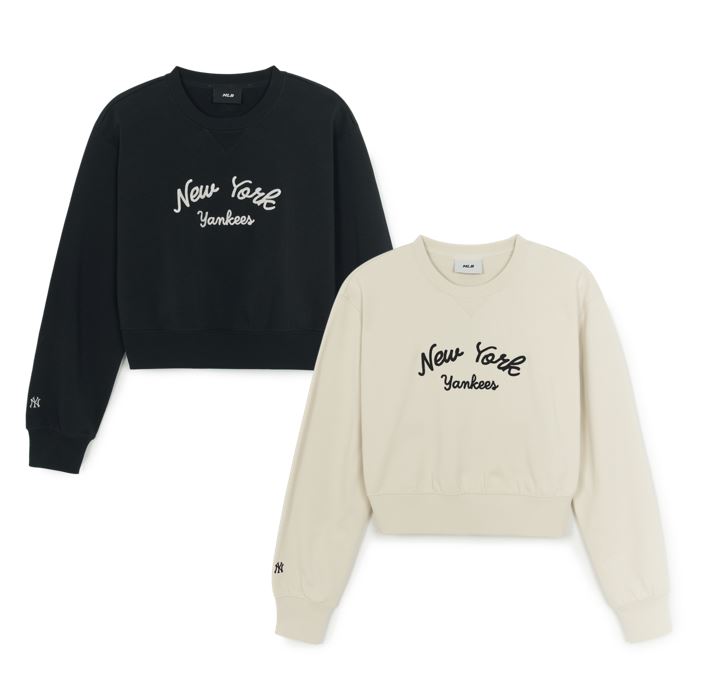 Basic Lettering Crop Sweatshirt (3FMTB2454-50CRS,3FMTB2454-50BKS)