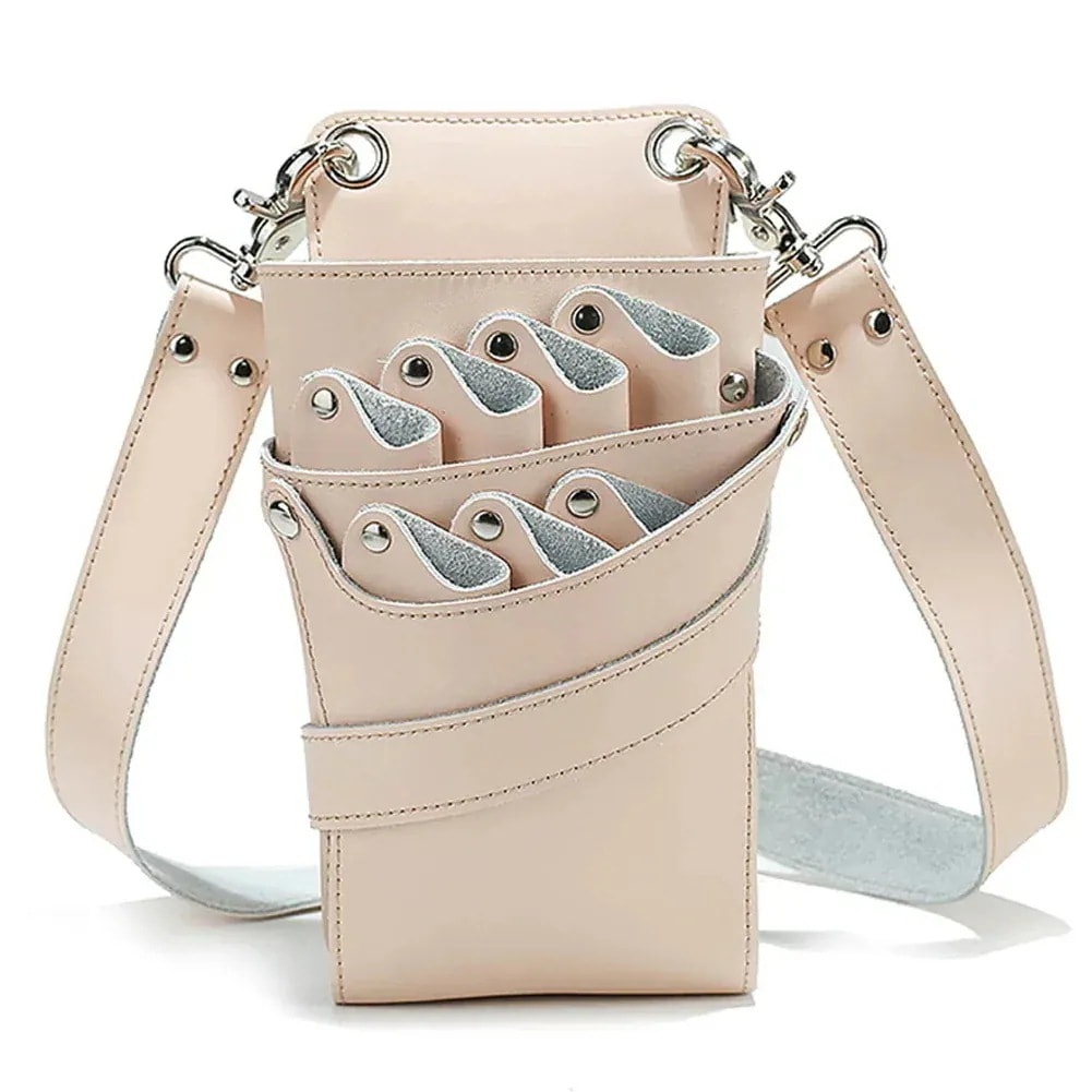 シザーケース 美容師 トリマー 7丁 はさみ 櫛 収納 サロン 家庭用 ショルダーバッグ 本革151