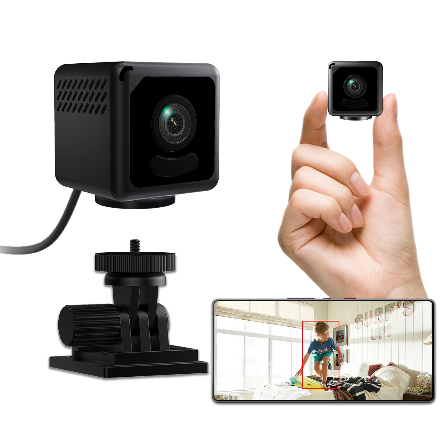 小型カメラ WiFi 防犯カメラ 隠しカメラ 4K 画質 スマホ連動 遠隔監視 録音録画 動体検知 暗視機能 赤外線撮影 150広角 長時間録画 室内防犯カメラ 監視カメラ IOS/Android対