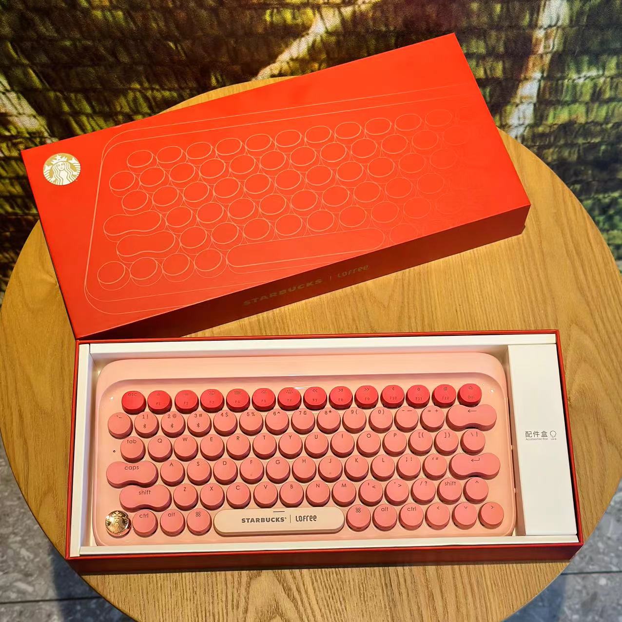 洛斐「スターバックス連名金」シュガー豆口紅電卓 マウス 学生コンピュータ会計オフィスかわいい女性小型ミニ高顔ネット赤女神モデルBluetooth機械ボタンテンキー充電