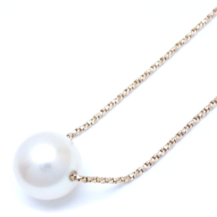 パール ネックレス 真珠7.6ミリ K18YG イエローゴールド/75848【中古】