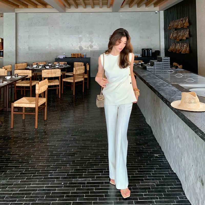 単独で味わい】サンセットロードピュアノースリーブウエストレススーツエレガントな気質セットz238