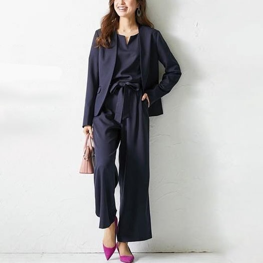 【 今季大注目のアップ】 おしゃれ 入学式 卒園式 ママスーツ トップス+スーツ ジャケット+パンツスーツ フォーマル 3点セット レディース