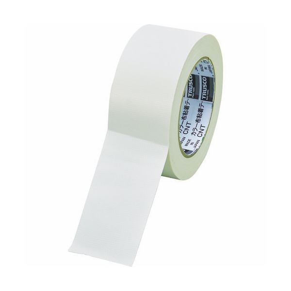 （まとめ）カラー布粘着テープ 幅50mmx長さ25m ホワイト CNT-5025-W 1巻[x10]