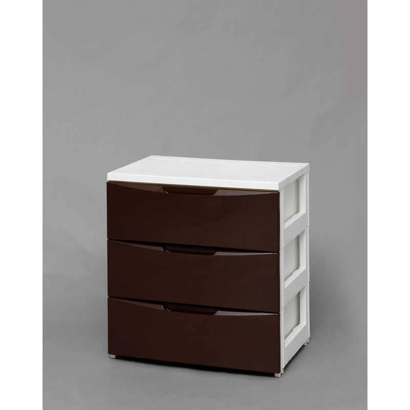 アイリスオーヤマ　IRIS OHYAMA　ワイドチェスト 3段 レギュラータイプ (ホワイト&ブラウン/約幅55×奥行41×高さ61.5cm)