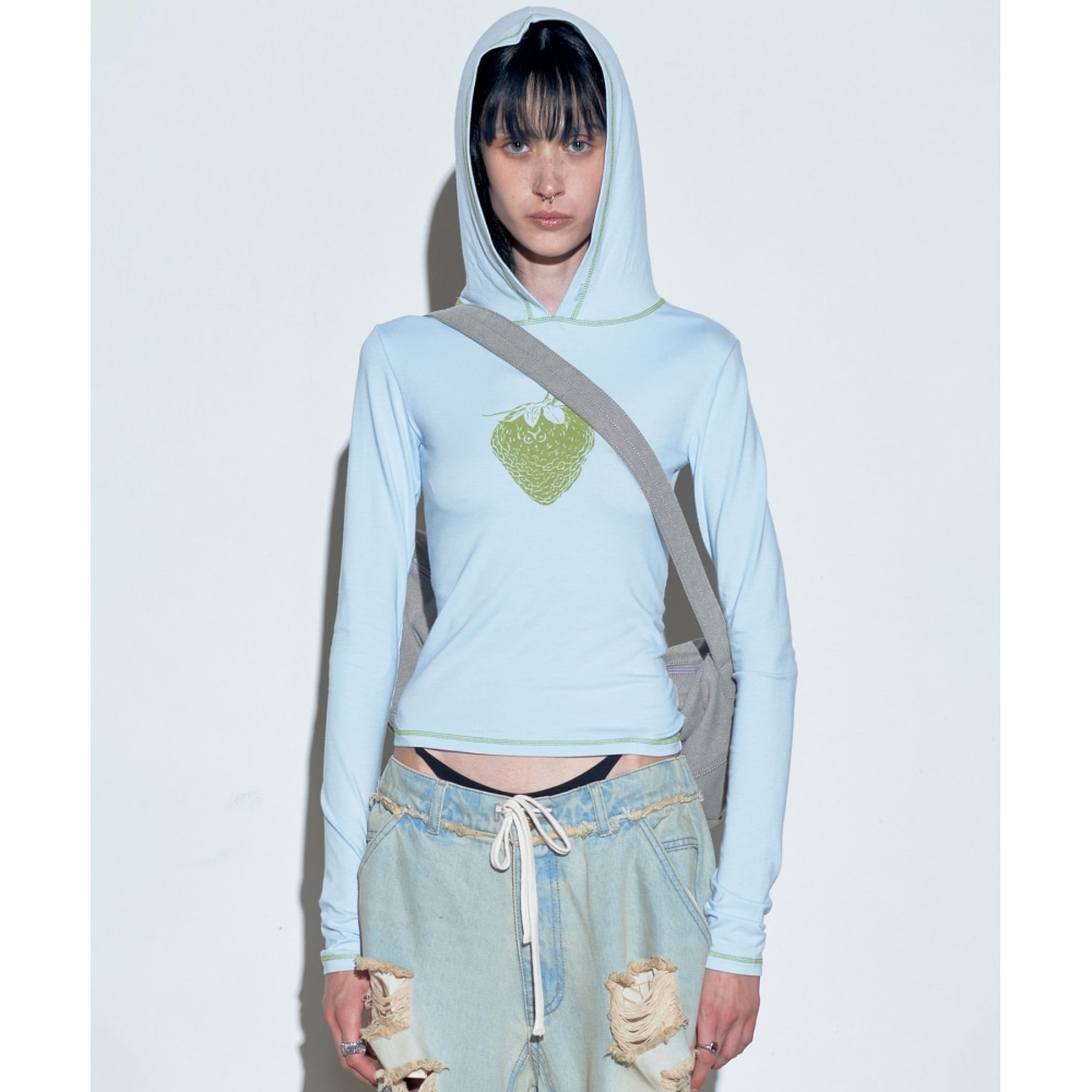 スカルプターストロベリーフーディーペールブルー