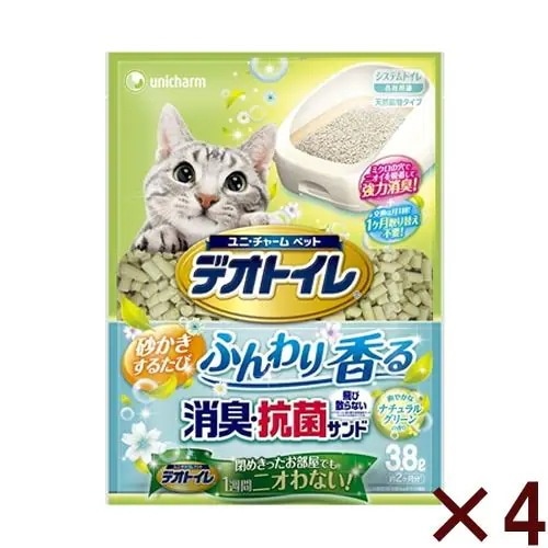 ユニ・チャーム デオトイレふんわり香る消臭・抗菌サンド ３．８Ｌ【4個セット】