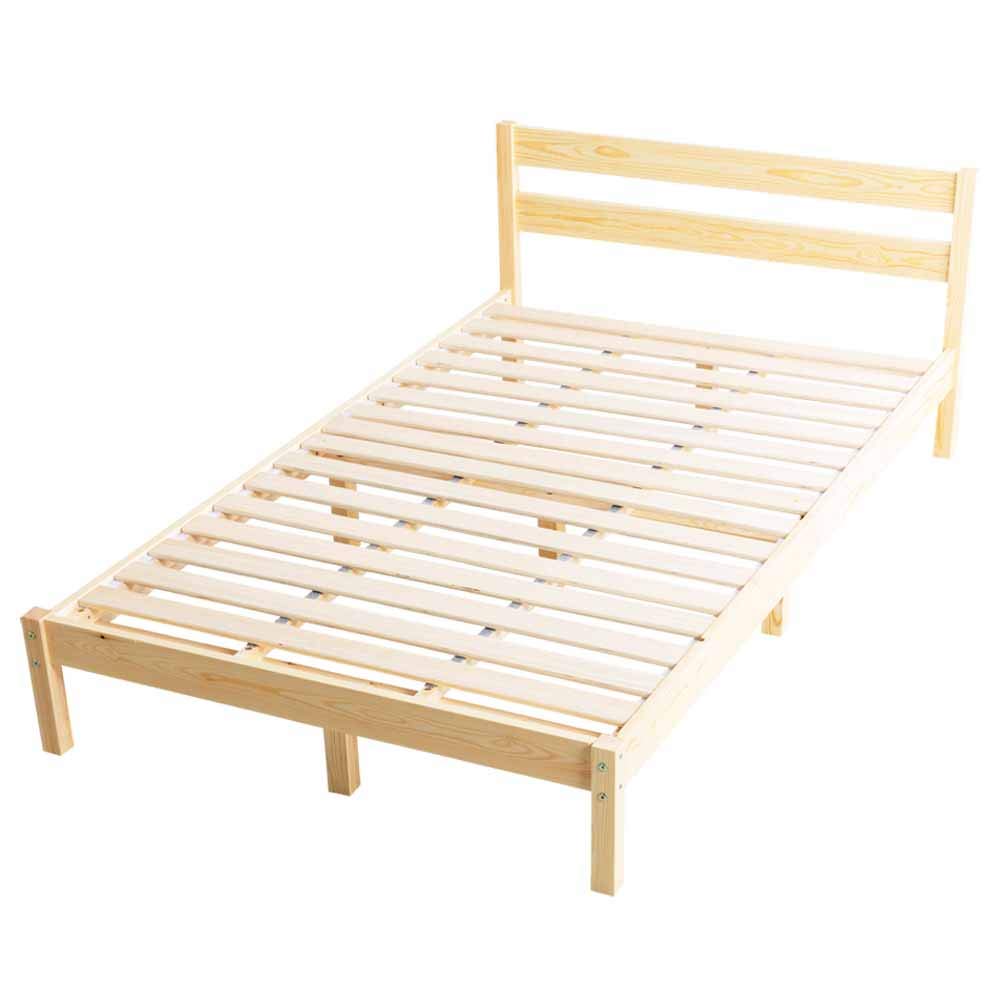 アイリスプラザ ベッド ベッドフレーム ダブル おしゃれ パイン材ベッドフレーム ナチュラル ダブルベッド PWBX-DNA