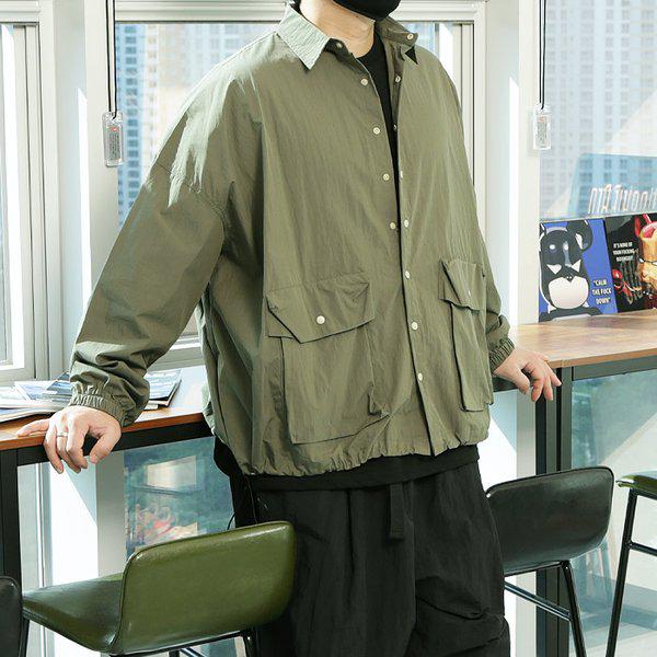 WBH メンズ フラッター ビッグポケット ウインドブレーカー