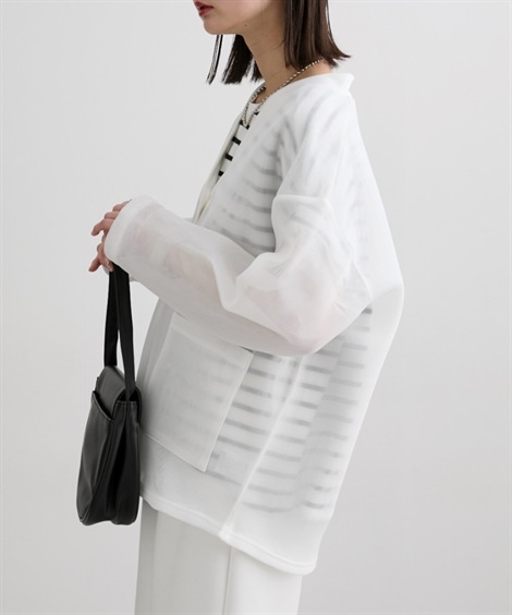 Tシャツ・カットソー 新色追加 シアーダンボールカーディガン