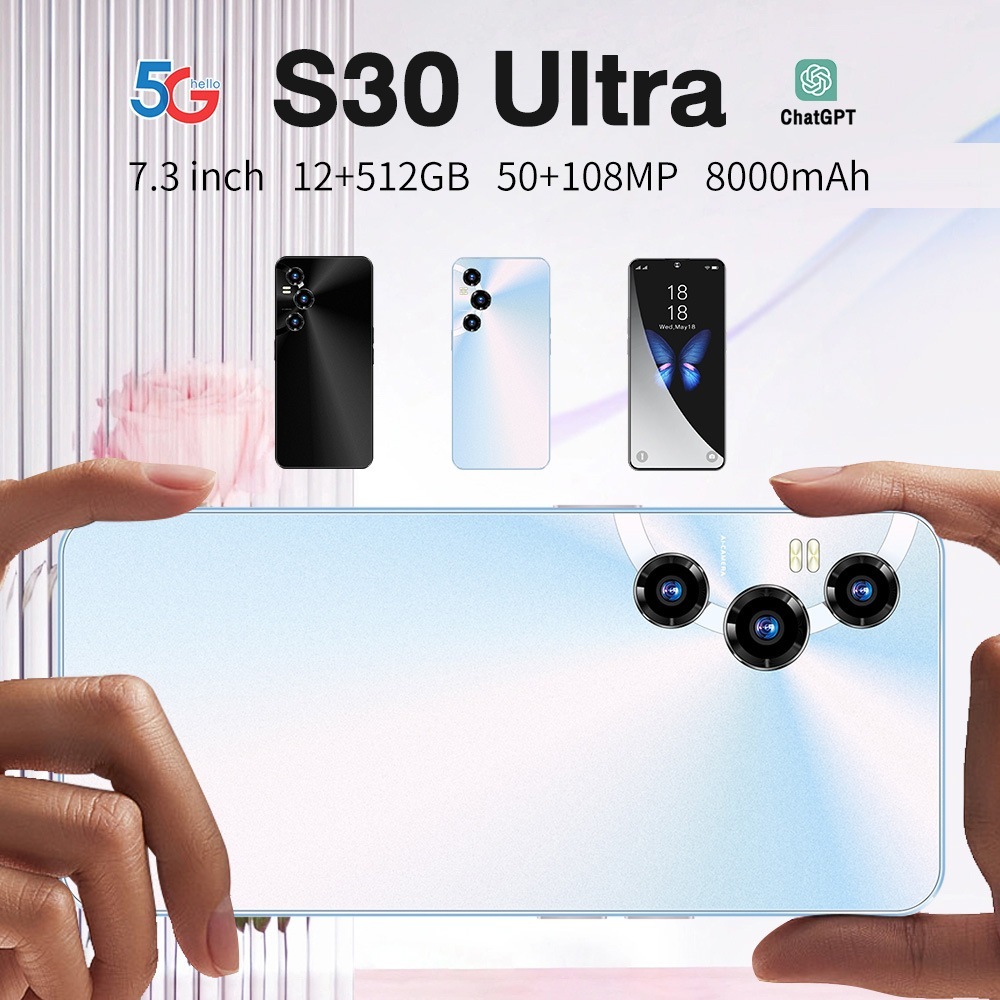 スマホ 本体 S30Ultra Android13 スマートフォン 7.3インチ 12+256GB 10000mAh 108MP デュアルカメラ コスパ最高 新品 2025