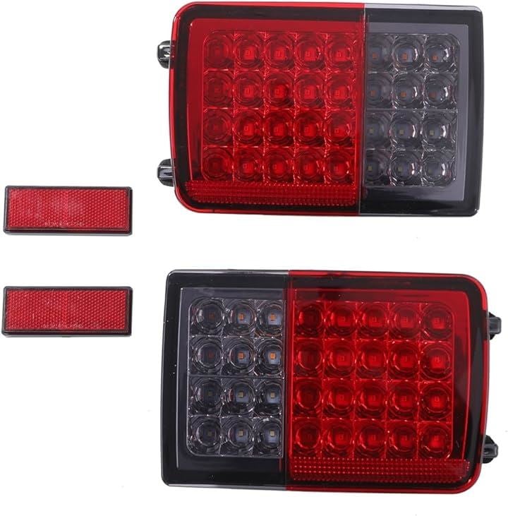 スズキ 用 32連 LED テールランプ ライト 左右セット 流れる ウインカー シーケンシャル 純正 交換 カプラーON エブリイ DA64V DA17V マツダ(レッドxスモーク)