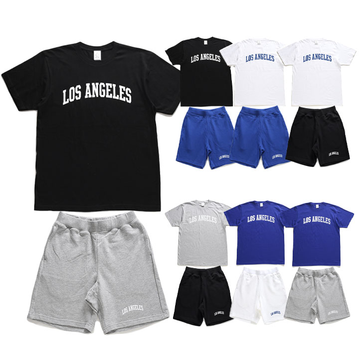 ACE FLAG 上下セット 半袖 ブランド Tシャツ LA ハーフパンツ メンズ 春夏用 全7色 大きいサイズ エースフラッグ セットアップ スウェット シンプル