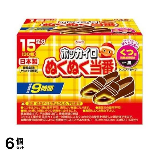 ホッカイロ ぬくぬく当番 くつ用タイプ 15足分入 6個セット
