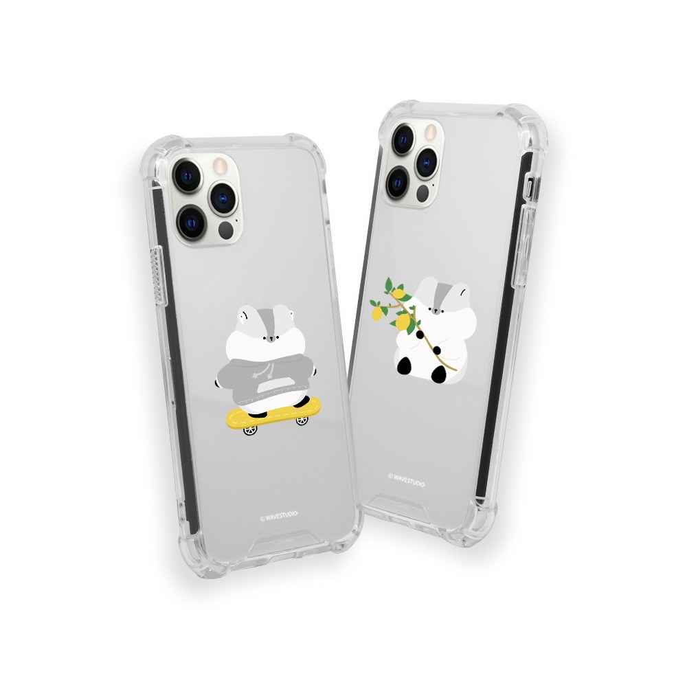 【有名人芸能人】 iPhone XR 透明ジェルハードタイプケース 可愛いハムスターイラスト Apple