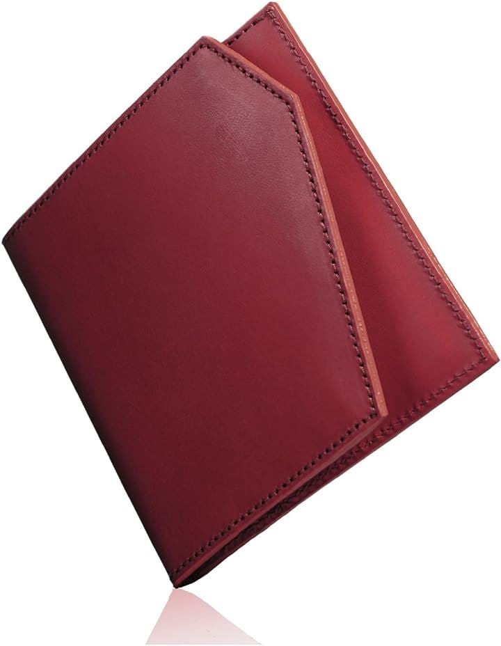 SLIMART 凜 二つ折り財布 軽量 メンズ 人気 本革 キャッシュレス化対応 小さい( ボルドー)