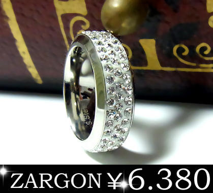送料無料ZARGONザルゴンキュービックジルコニアパヴェステンレスリング/ステンレスアクセサリーst