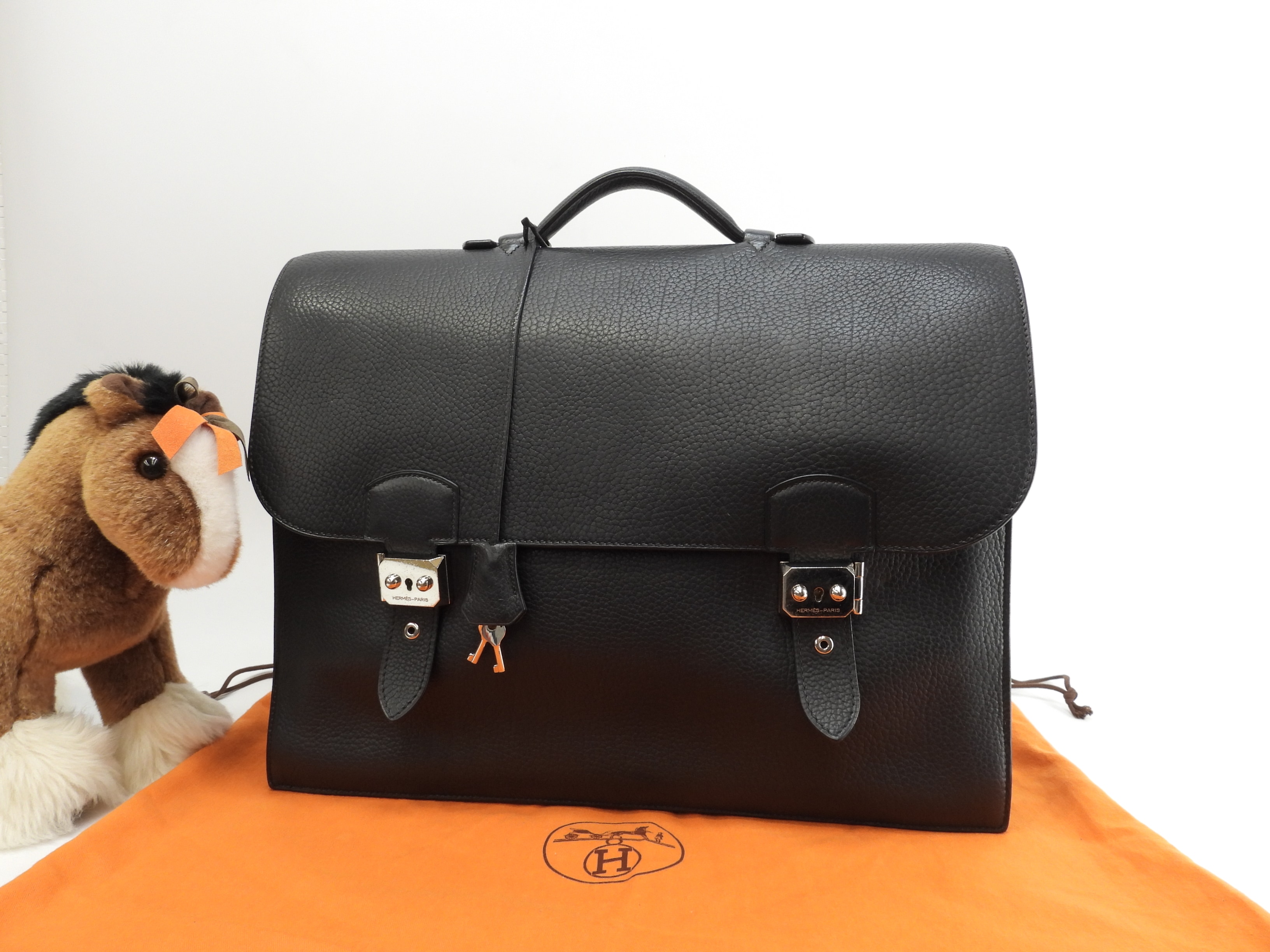 サックアデペッシュ41 フィヨルド黒 メンズ書類かばん ダブル金具@O