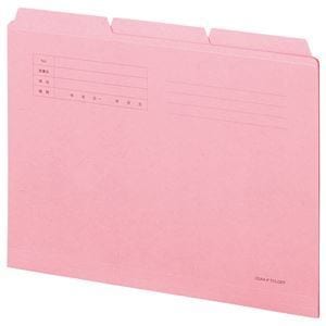 （まとめ） TANOSEE カットフォルダー3山 A4 ピンク 1組（3冊） [x20セット]