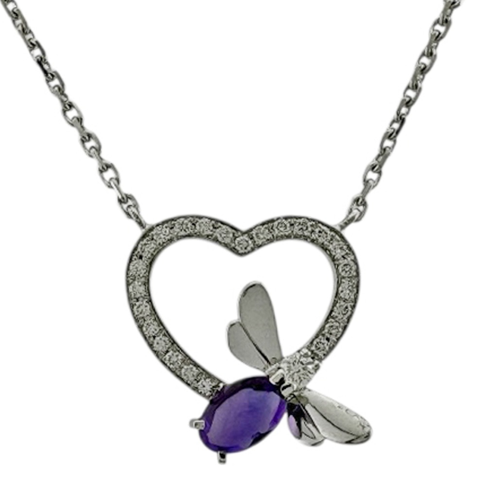 ショーメ アトラップ モワ ネックレス 18金 K18ホワイトゴールド アメジスト Chaumet 中古 美品